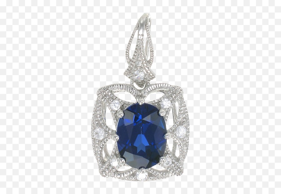 Graceful Blue Sapphire Pendant With Filigree Detail U2013 Karina - Solid Emoji,Filigree Png
