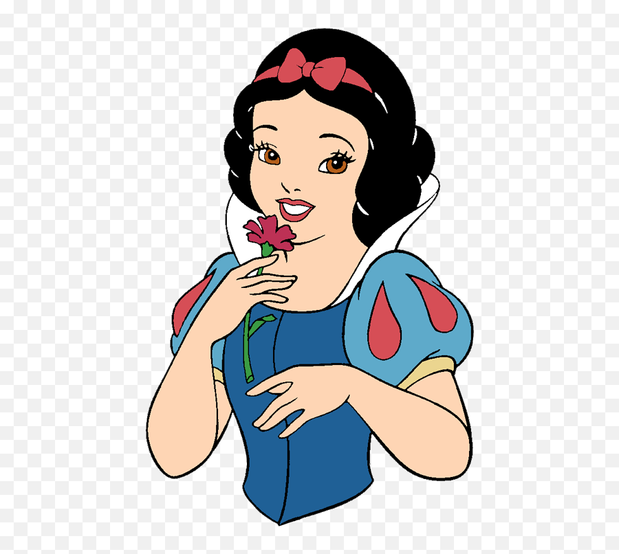Snow White Holding Flower Clipart - Snow White With Flower Clipart Emoji,Snow White Clipart