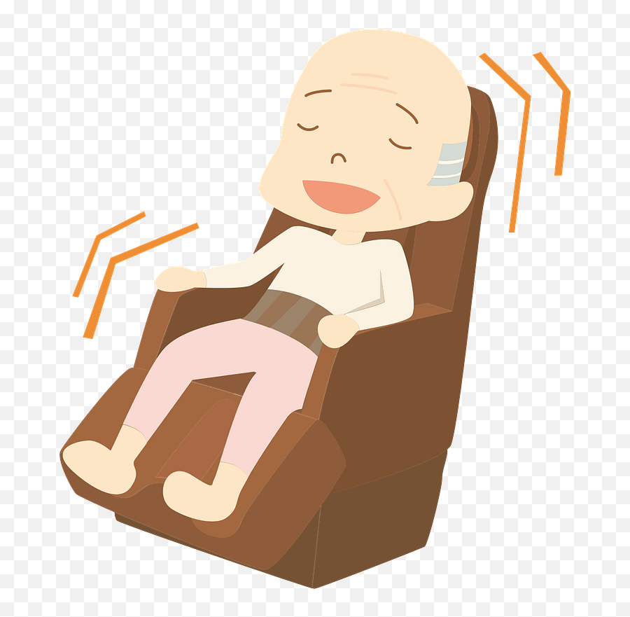 Old Man Is Using A Massage Chair - Massage Chair Clipart Emoji,Massage Clipart
