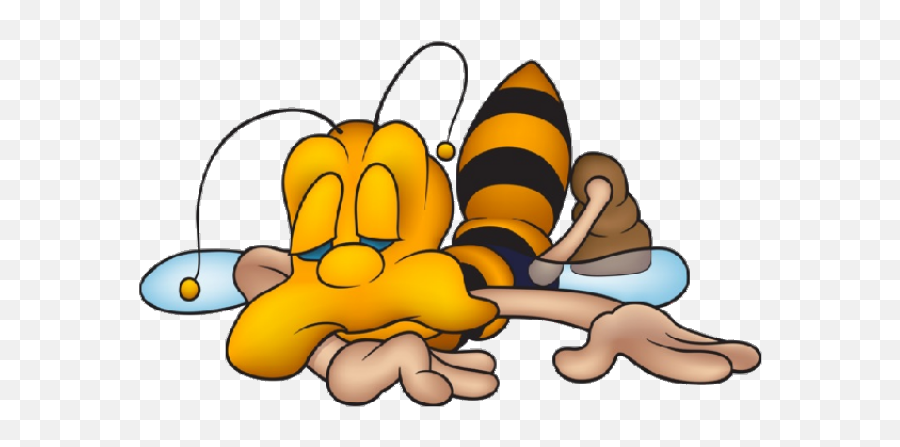 Funny Bees Clip Art Transparent Png - Sleeping Insect Emoji,Bee Clipart