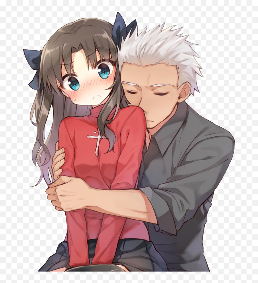 Anime Couple Boy Girl Hug Transparent - Transparent Background Anime Couple Transparent Emoji,Anime Transparent