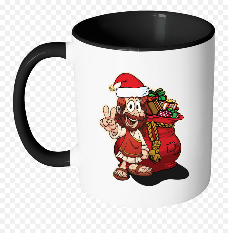 Jesus Christ Santa Ugly Christmas Sweater 11oz Accent - Fuck Fathers Day Mug Png Emoji,Christmas Sweater Clipart