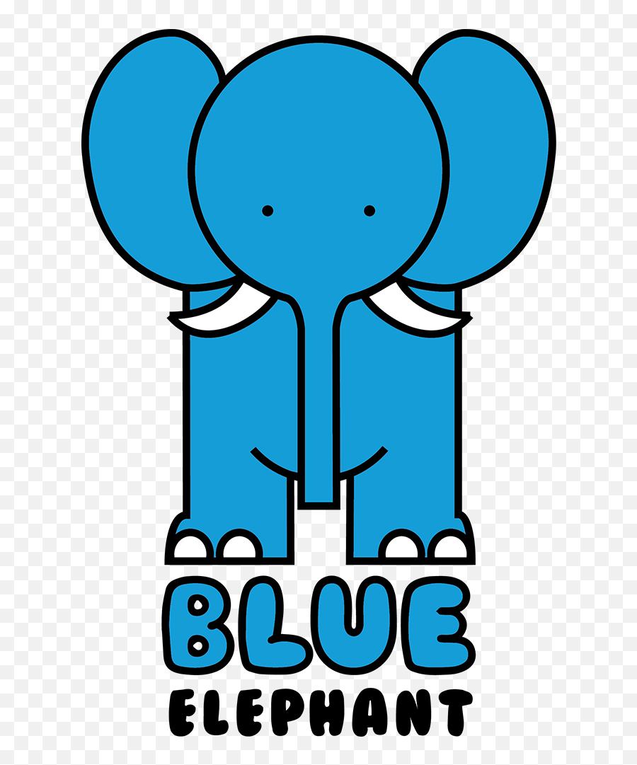 Blue Elephant - Dot Emoji,Elephant Logo