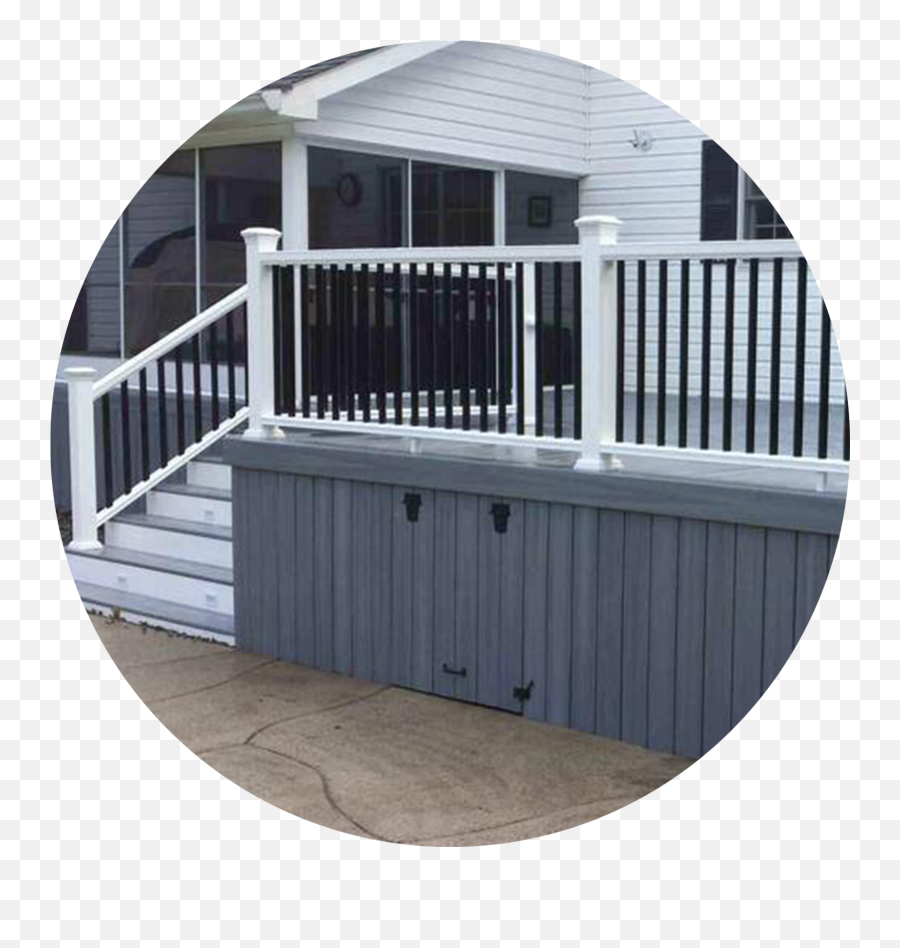 Download Grey Deck With White And Black Railings - Balcony Emoji,Balcony Png