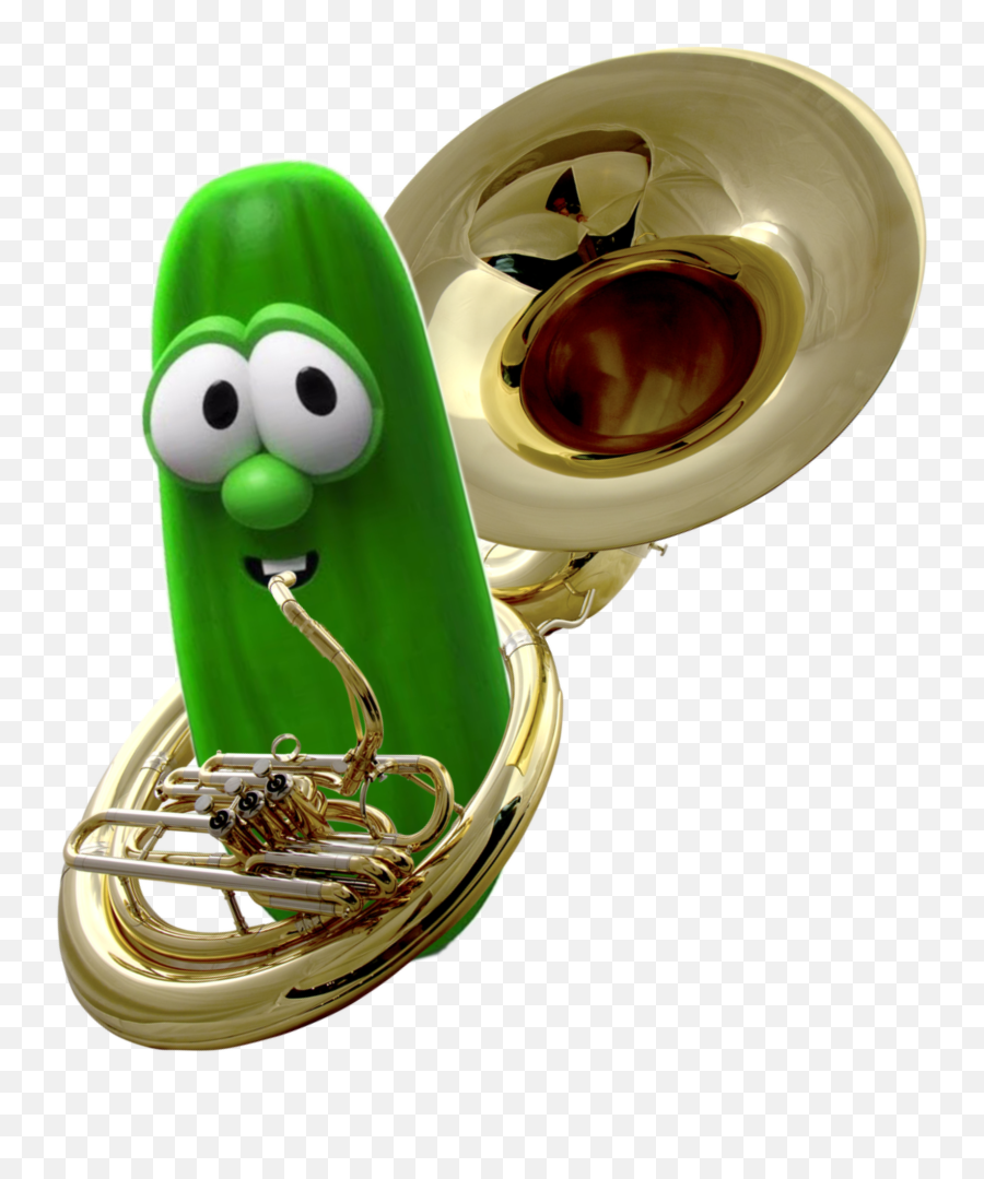 Larry The Cucumber Tuba Veggietales Https - Veggie Tales Emoji,Sousaphone Clipart