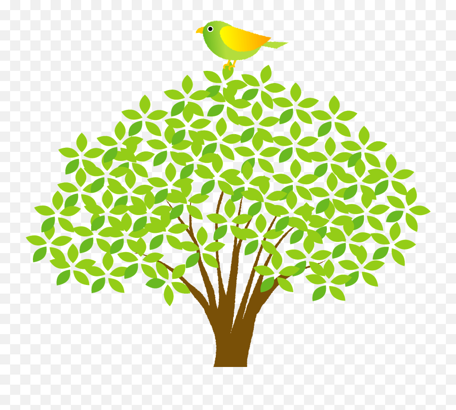 Bird Perched On Top A Tree Clipart Free Download Emoji,Heart Tree Clipart