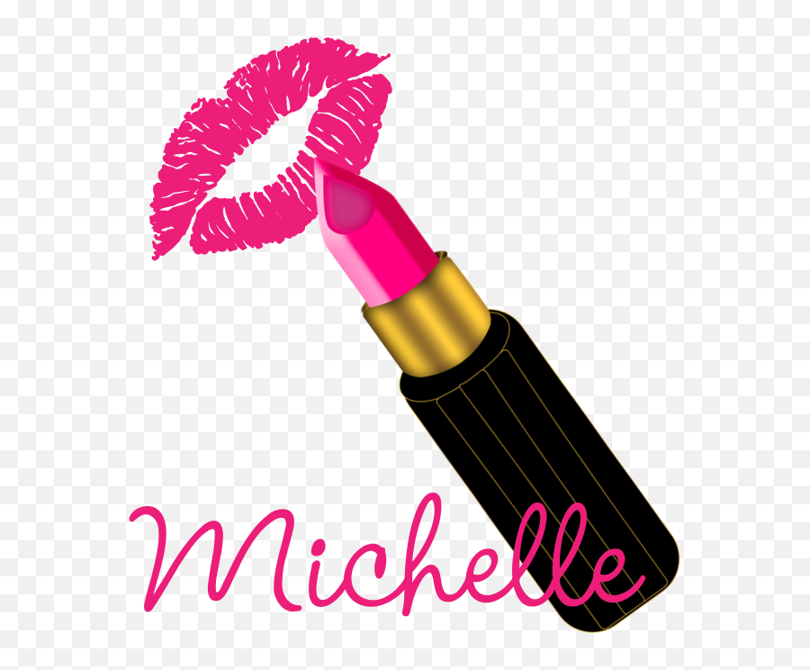Hot Pink Lips N Lipstick Balloon By - Hot Pink Lipstick Pink Lips And Lipstick Clipart Emoji,Lipstick Clipart