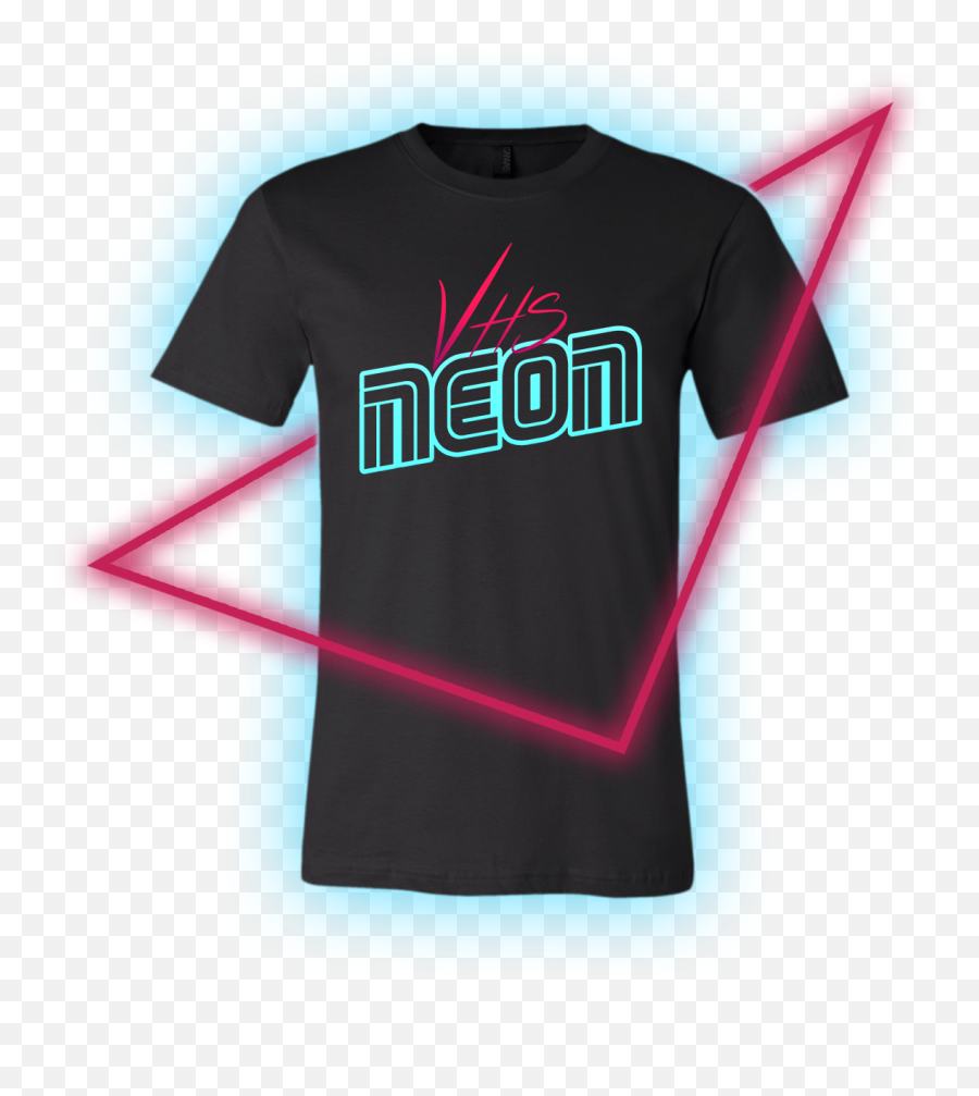 Vhs Neon T - Shirt Short Sleeve Emoji,Vhs Logo