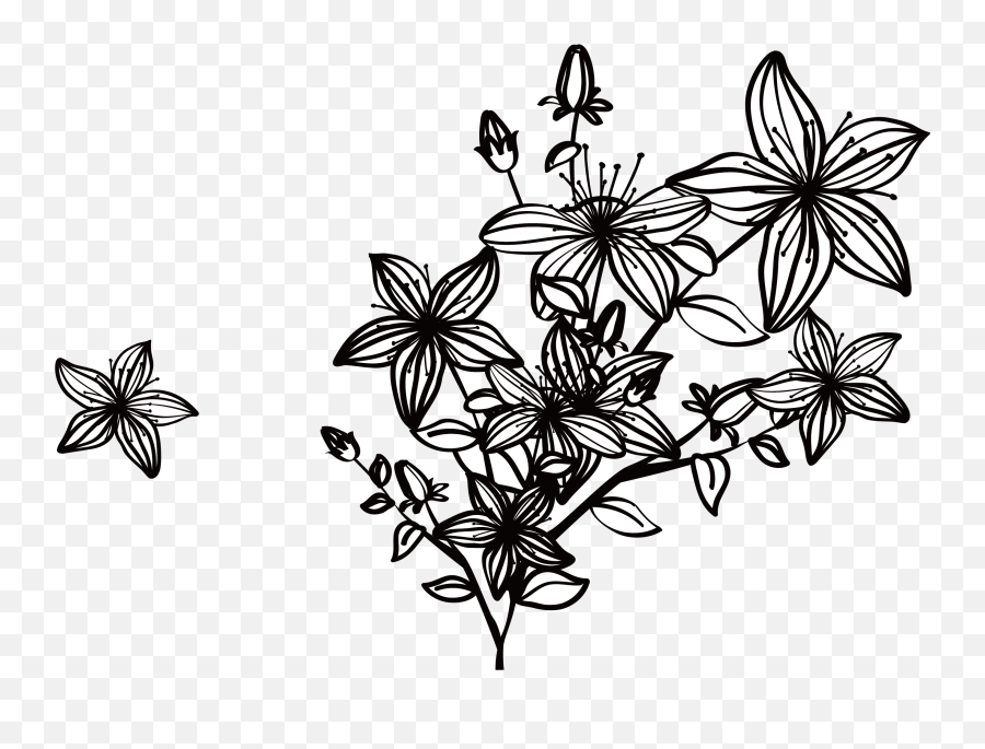 Free Flower Graphic Black And White Download Free Clip Art - Floral Emoji,Flower Clipart Black And White