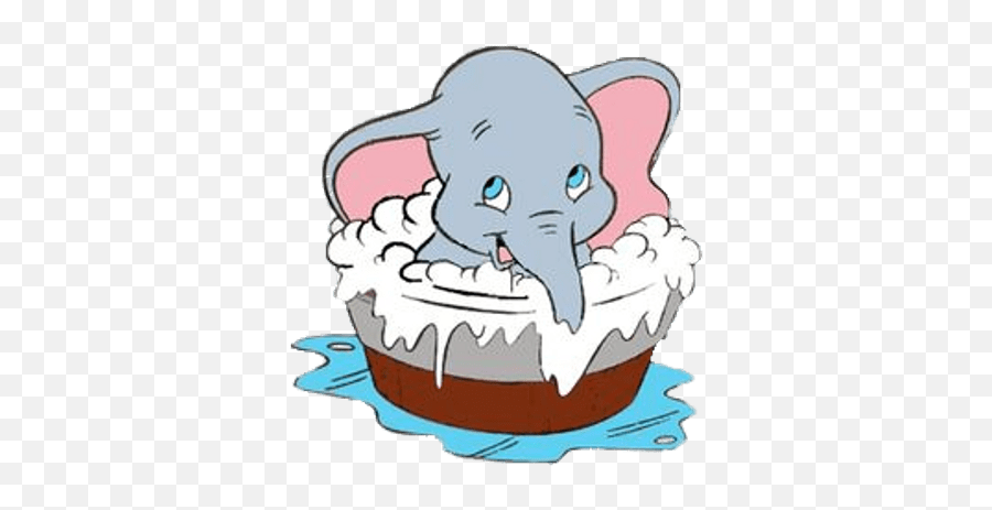 Dumbo In Bath Tub Transparent Png - Dumbo Wash Emoji,Dumbo Clipart