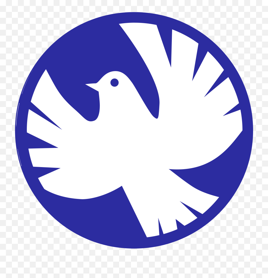 Peace Symbol White Dove At Blue Circle Free Image Download - Dove Clipart Emoji,White Dove Png