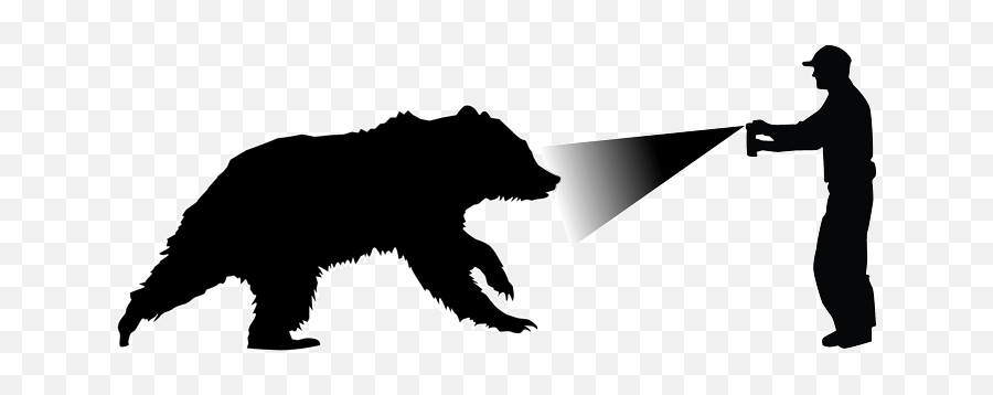 Using Bear Spray To Deter An Aggressive Bear Bear Spray - Person Camping Silhouette Emoji,Bear Silhouette Png