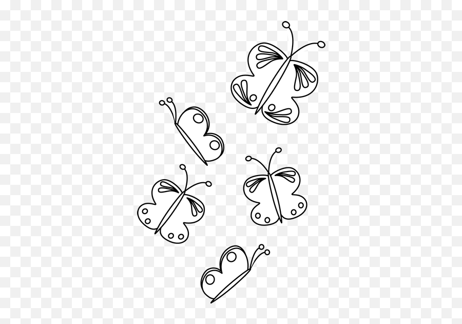 White Flying Butterflies Clip Art - Many Clipart Black And White Emoji,Butterflies Clipart