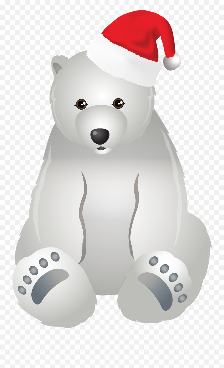 The Polar Bear Christmas Clip Art - Christmas Polar Bear Emoji,Polar Bear On Ice Clipart