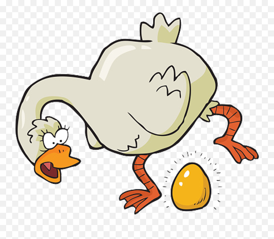 The Goose That Laid The Golden Eggs Clip Art - Goose Laying Cartoon Goose Emoji,Goose Clipart