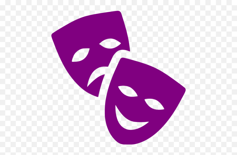 Purple Theatre Masks Icon - Free Purple Mask Icons Purple Theatre Masks Clipart Emoji,Surgical Mask Clipart