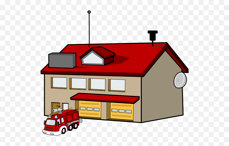 Cartoon Fire Station Clip Art At Clkercom - Vector Clip Art Clip Art Of Fire Station Emoji,Cartoon Fire Png