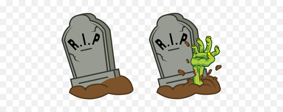 Halloween Grave And Zombie Hand Cursor - Cursor De Halloween Emoji,Zombie Hand Png