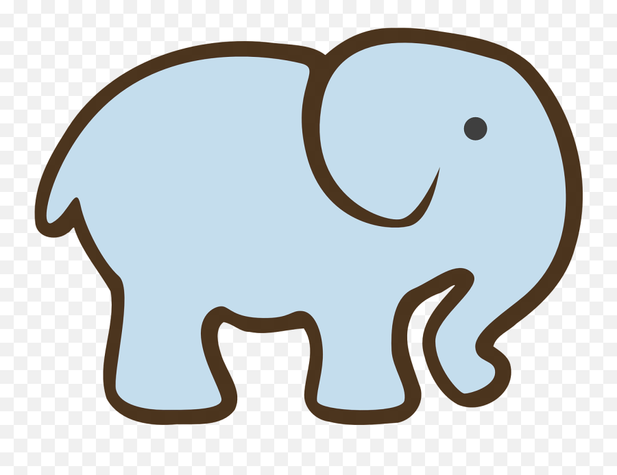 Elephant Silhouette Blue Cute Png - Clipart Elephants Emoji,Elephant Silhouette Png