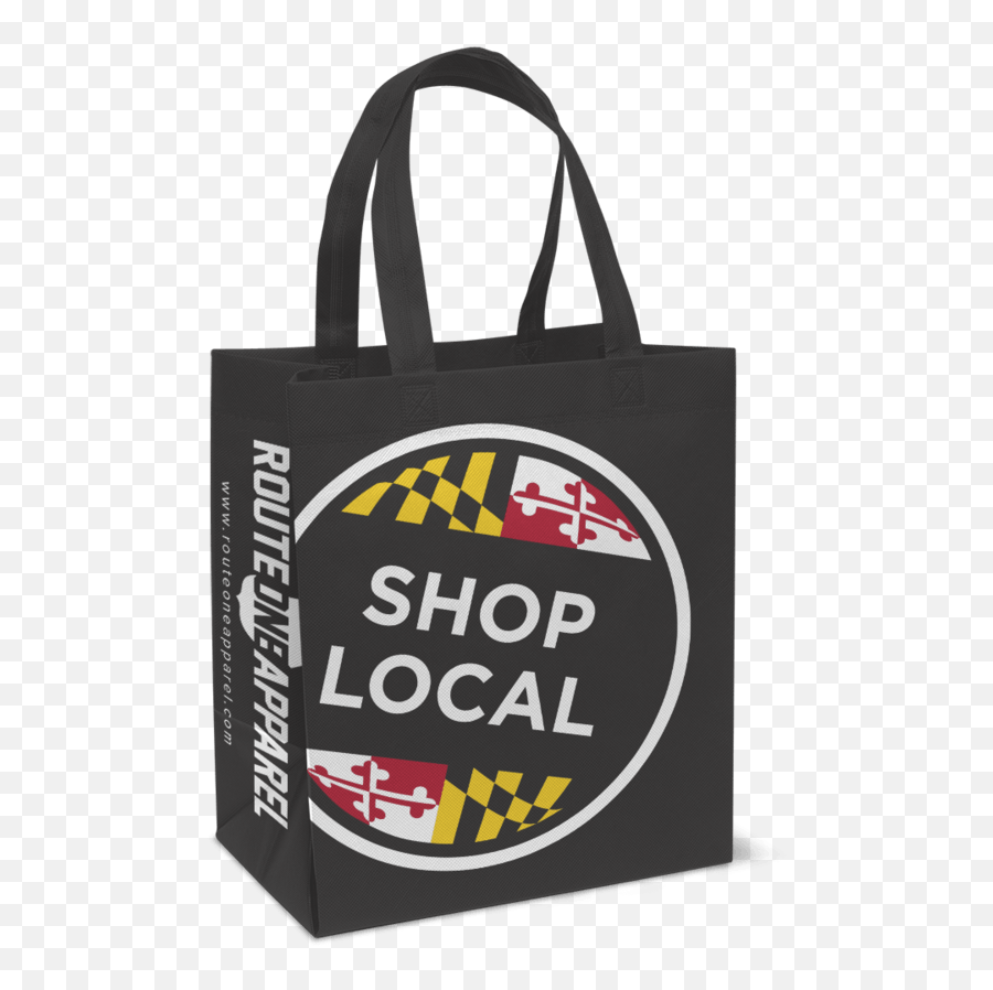 Shop Local - Shop Small Maryland Black Reusable Shopping Bag Tote Bag Emoji,Shopsmall Logo