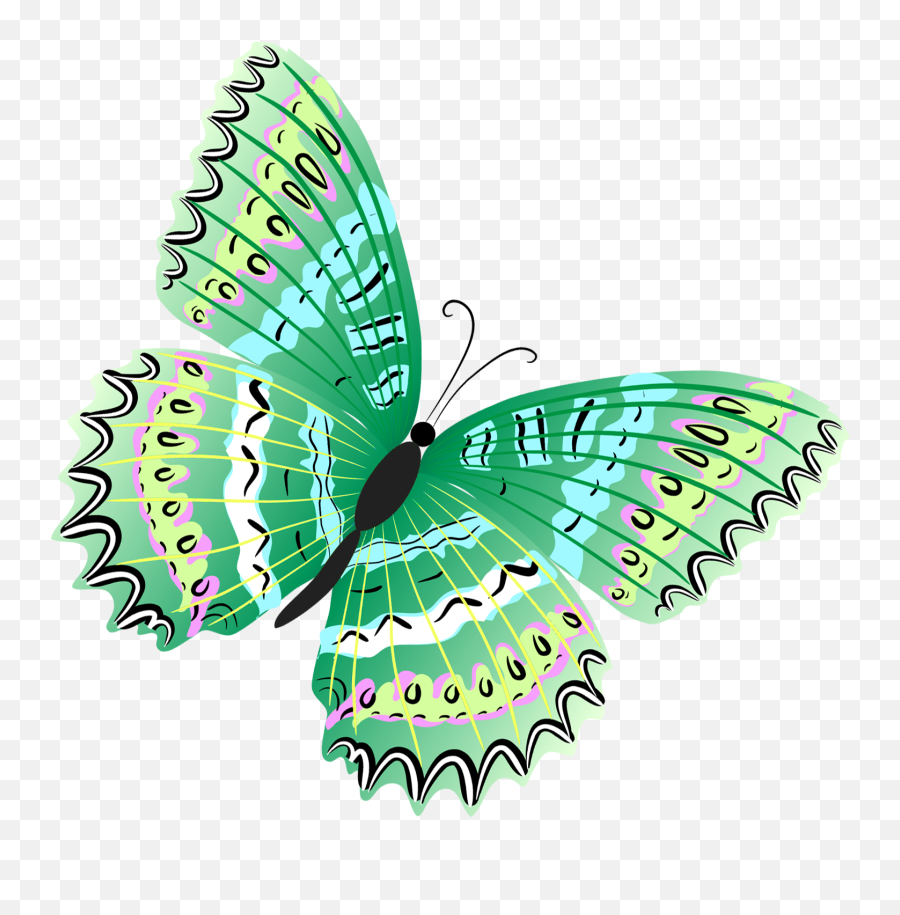 Download Green Butterfly Clip Art - Transparent Butterfly Clipart Emoji,Butterflies Clipart