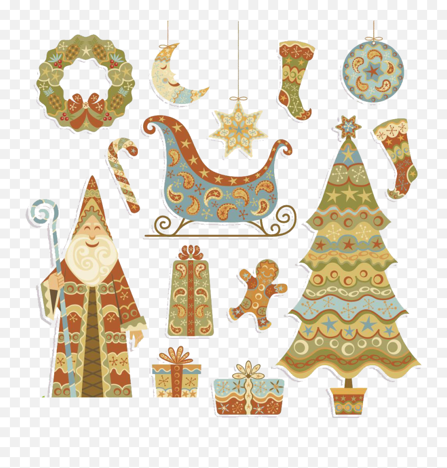 Download Gift Claus Tree Socks Santa Christmas Stocking - Decorative Emoji,Stocking Clipart