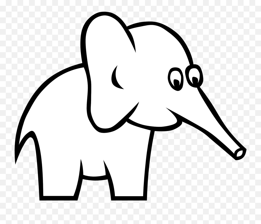 Certain Elephant Black White Clipart Panda - Free Clipart Gambar Gajah Vektor Putih Emoji,Baby Elephant Clipart
