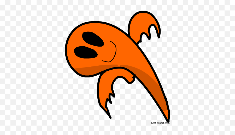 Download Cute Orange Ghost Free Clip Art Image - Clip Art Emoji,Ghost Clipart Free