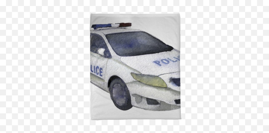 Watercolor Sketch Of Police Car On White Background Plush Emoji,Police Car Transparent Background