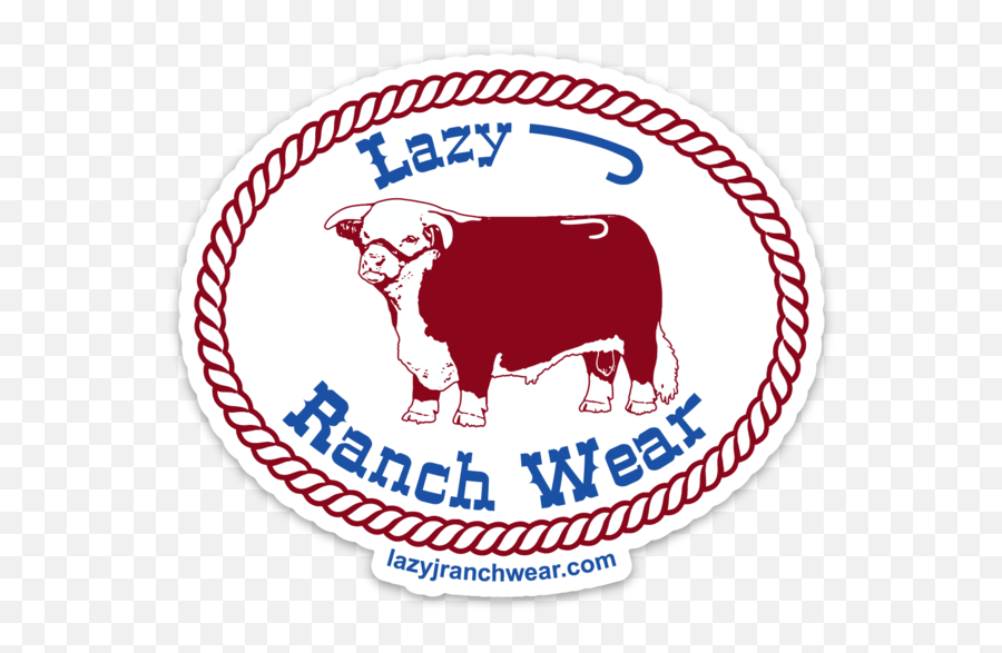 Lazy J Ranch Wear Red White Blue Original Lazy J Sticker - Rwbstk Emoji,Red And Blue Circle Logo
