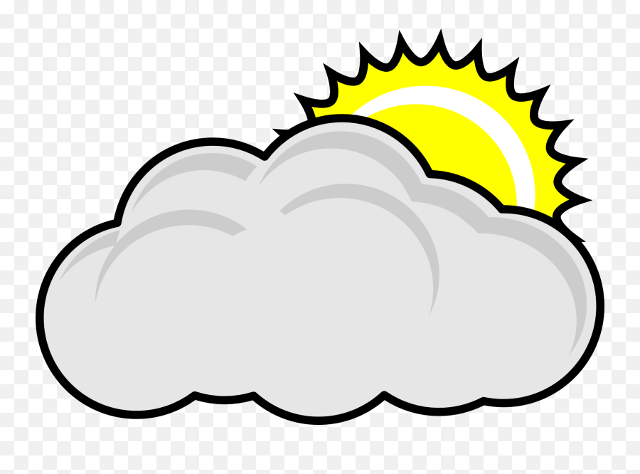 Partly Sunny Clip Art - Cloudy Clipart Emoji,Sunny Clipart