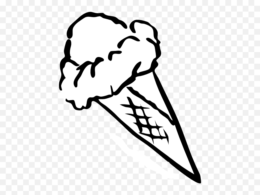 White Ice Cream Sundae Clipart Black - Outline Ice Cream Clip Art Emoji,Ice Cream Sundae Clipart