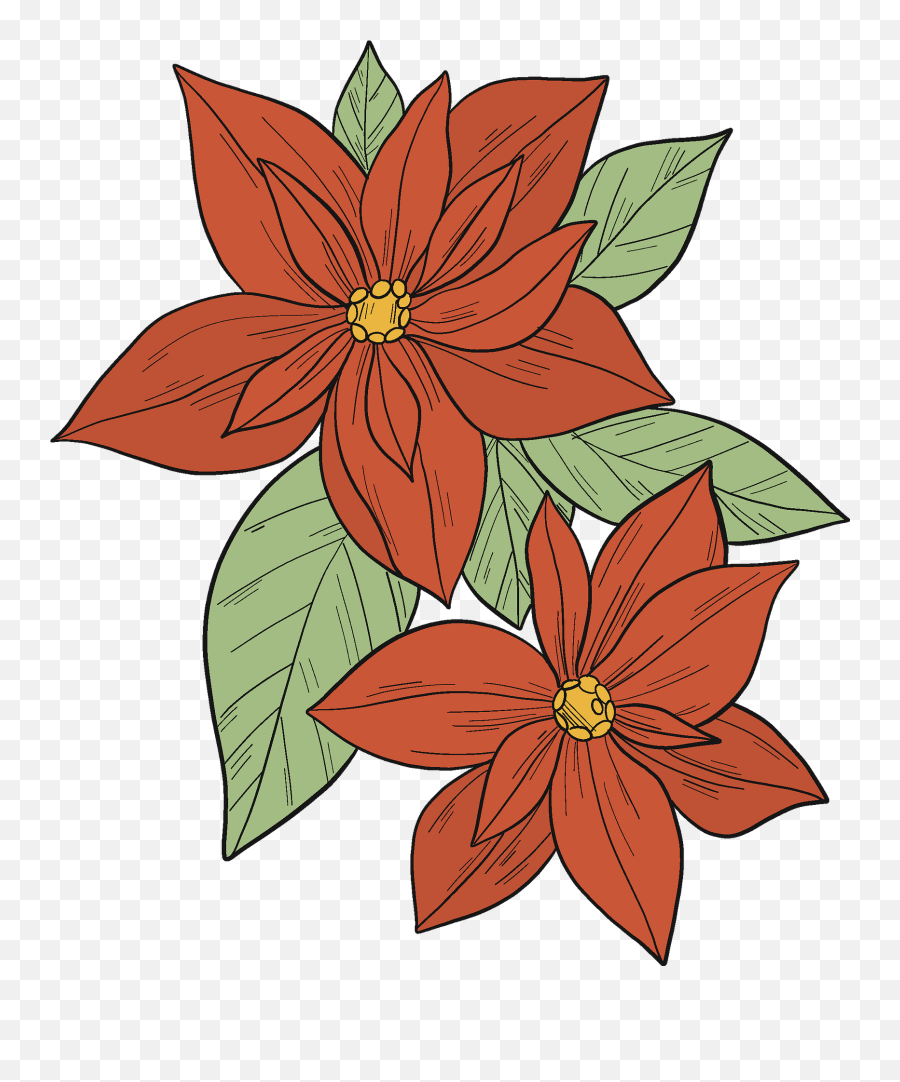 Poinsettia Clipart - Flower Emoji,Poinsettia Clipart