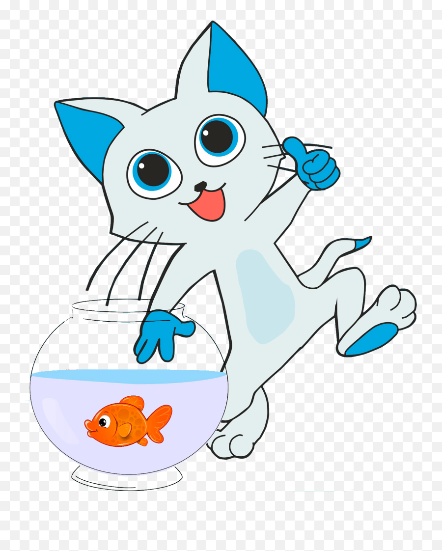 Cartoon Cat Catching A Fish Clipart Free Download - Home Food Can Cats Eat Emoji,Cat Fish Clipart