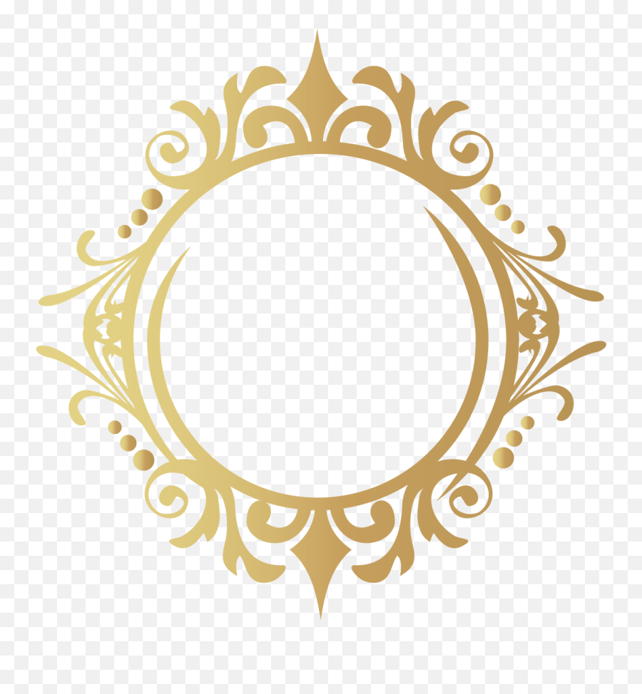 Vector Gold Frame Png Transparent Png - Gold Round Flower Png Emoji,Gold Frame Png