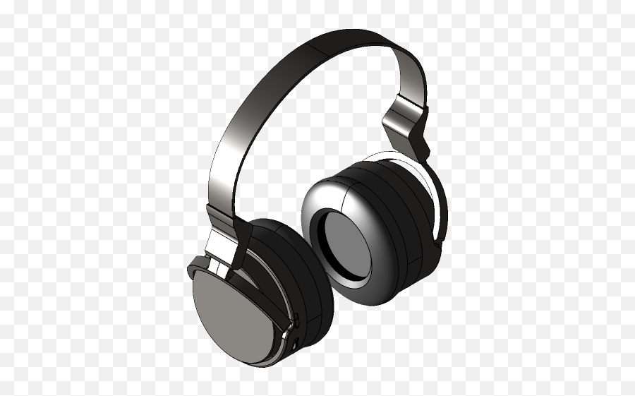 Wireless Headphones 3d Cad Model Library Grabcad Emoji,Black Model Png