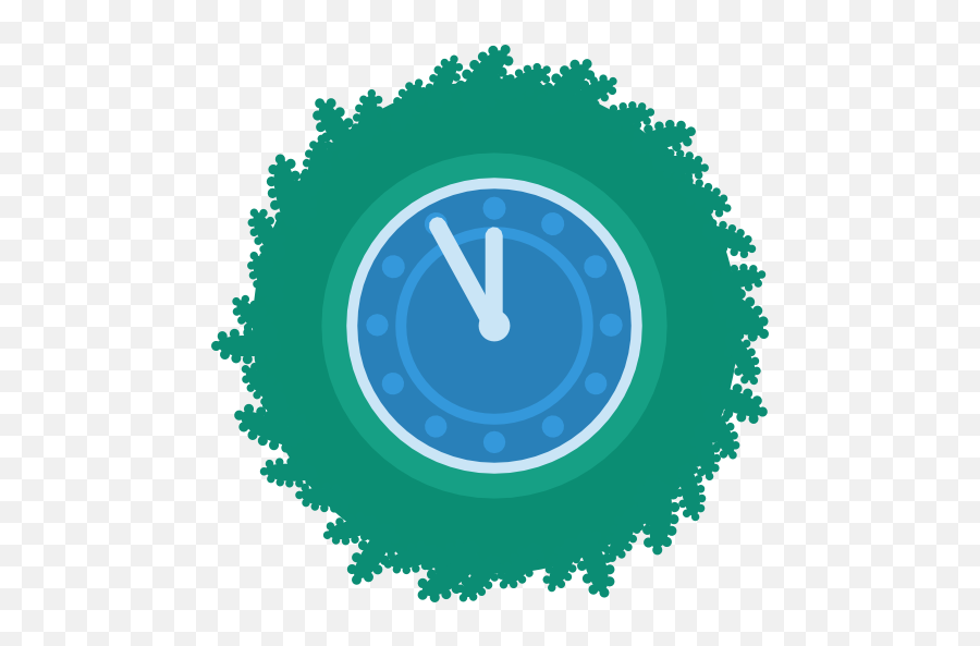 Christmas Wreath Clock Icon Png Clipart Image Iconbugcom - Dot Emoji,Clock Icon Png