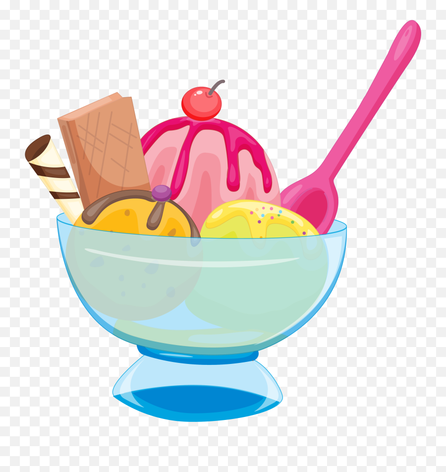 Chocolate Ice Cream Sundae Colorful - Colorful Ice Cream Clip Art Emoji,Ice Cream Sundae Clipart