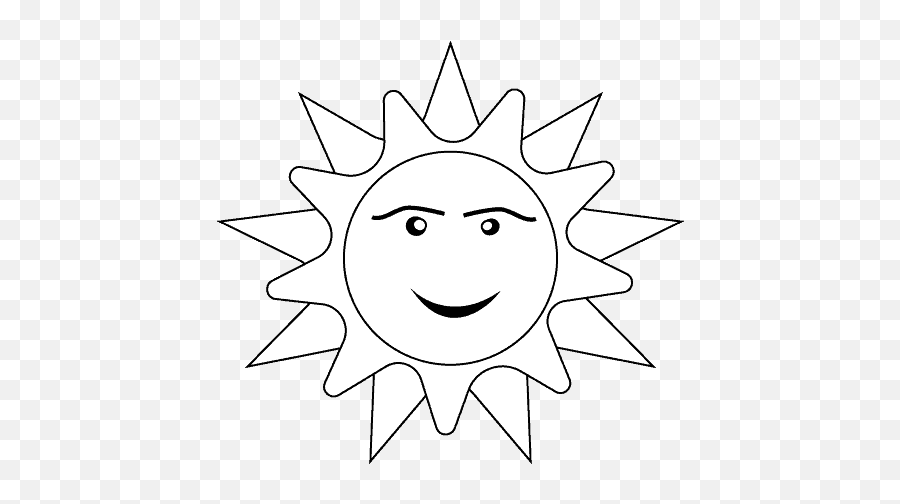 Sun Clipart Black And White Download - Sun In Space For Kids Emoji,Volleyball Clipart Black And White