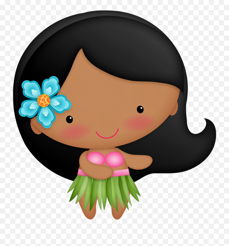 Hawaiian Luau Girl Png Clipart Png Mart - Animadas Imagenes De Hawaiana Emoji,Girly Clipart