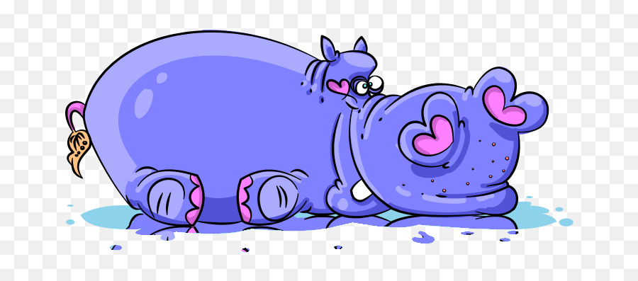 Hippos Paintings - Funny Hippo Hippo Cartoon Emoji,Funny Clipart