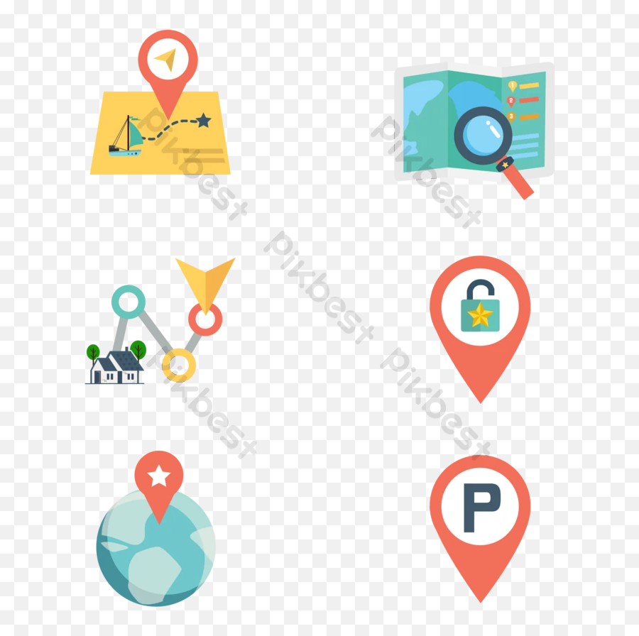 Minimalistic Cartoon Map Icon Design Png Images Ai Free Emoji,Map Icons Png