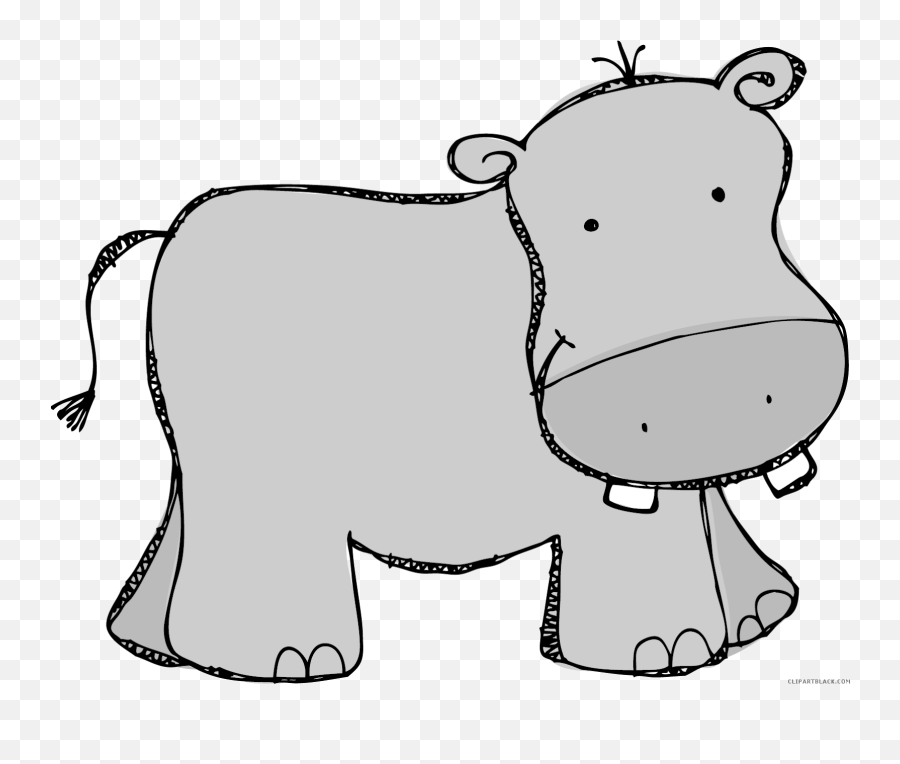 Hippo Animal Free Black White Clipart Images Clipartblack - Dot Emoji,Hippo Clipart