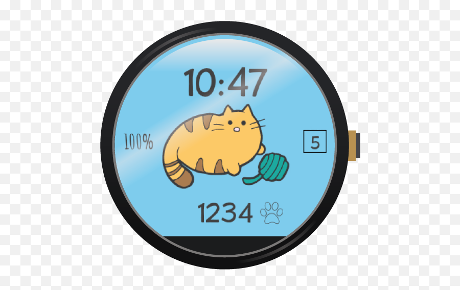 Fit Cat - Watch Face Android Wear Center Emoji,Cat Face Transparent
