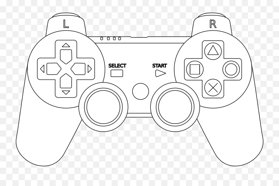 Download Manette Ps3 Dessin Png - Video Game Controller Clip Playstation 2 Controller Outline Emoji,Ps3 Logo