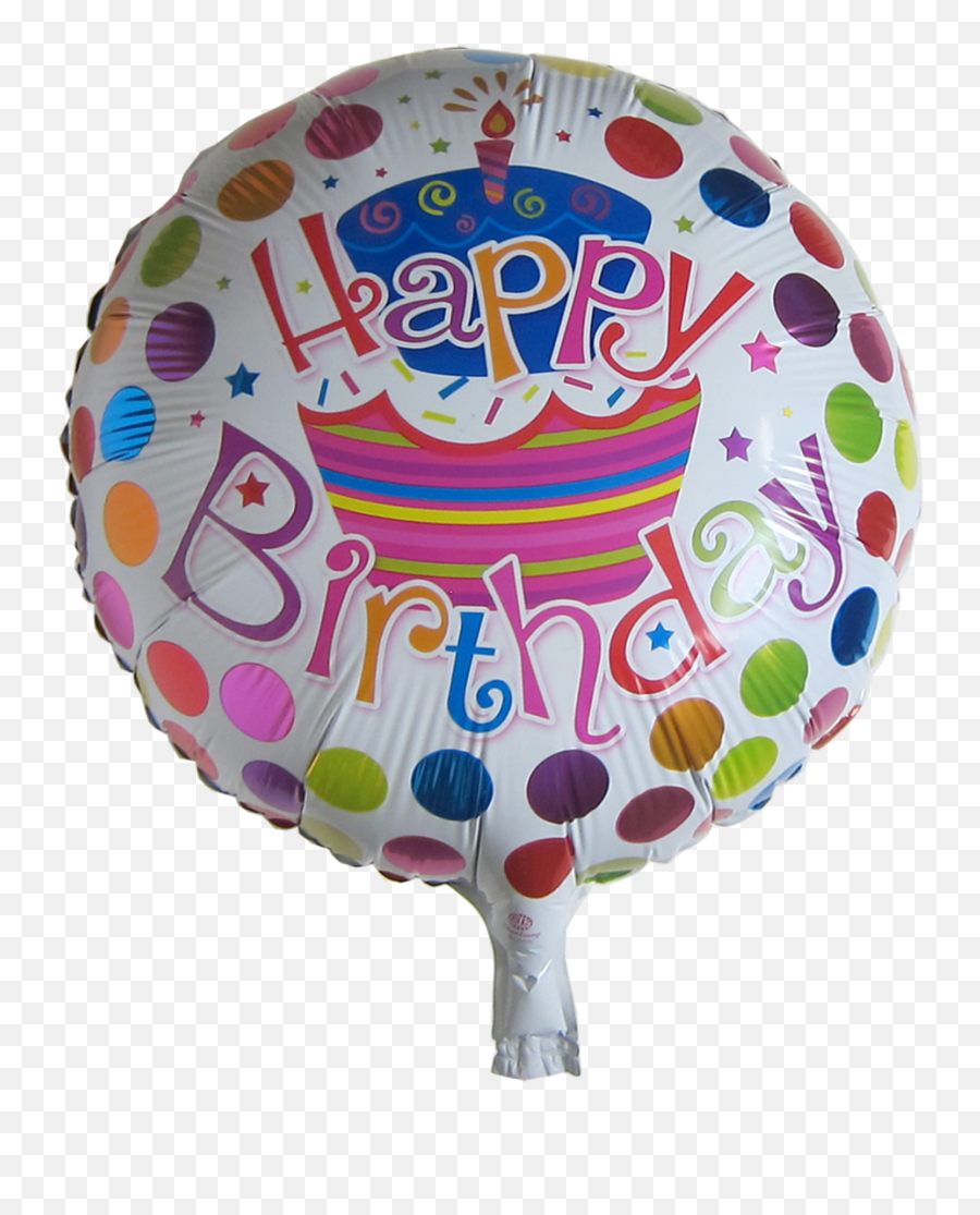 17 Inch Round Happy Birthday Mylar Balloon Cake U0026 Dots Emoji,Balloon Emoji Png