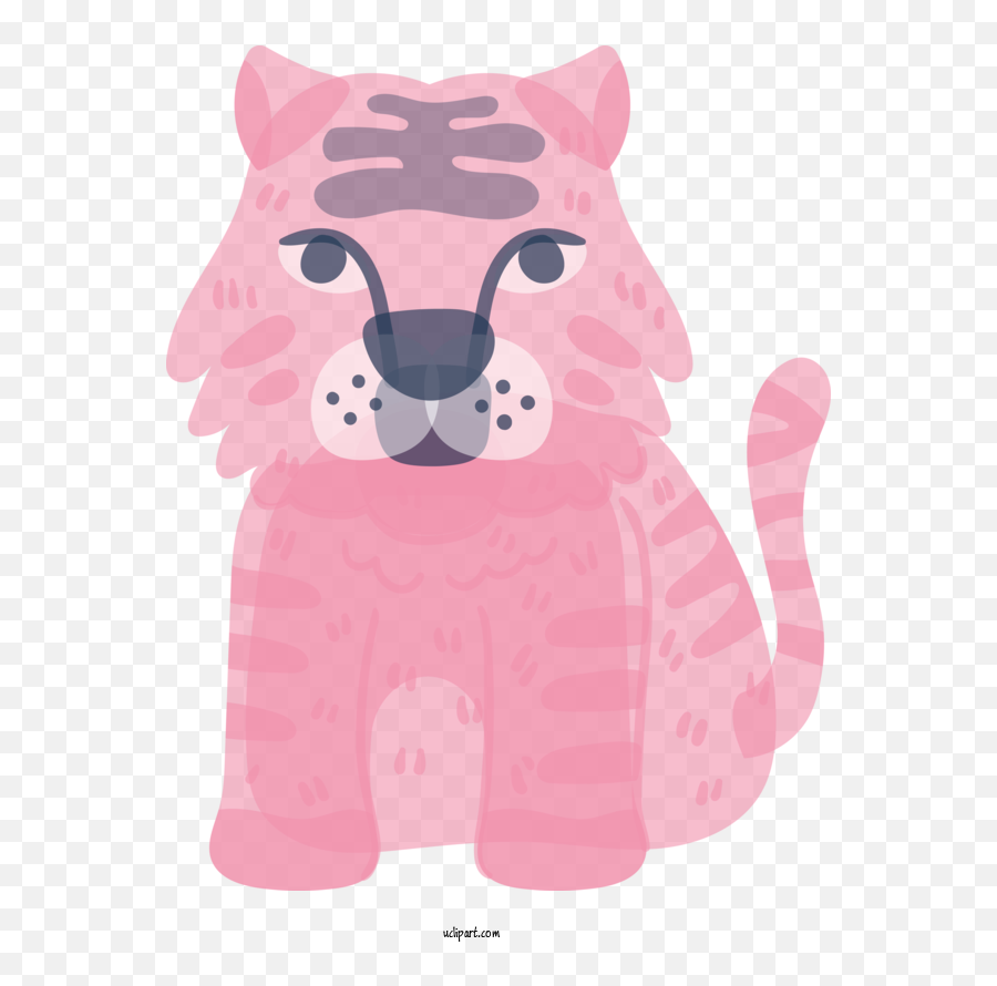 Animals Cartoon Pink Animal Figure For Tiger - Tiger Clipart Emoji,Free Tiger Clipart