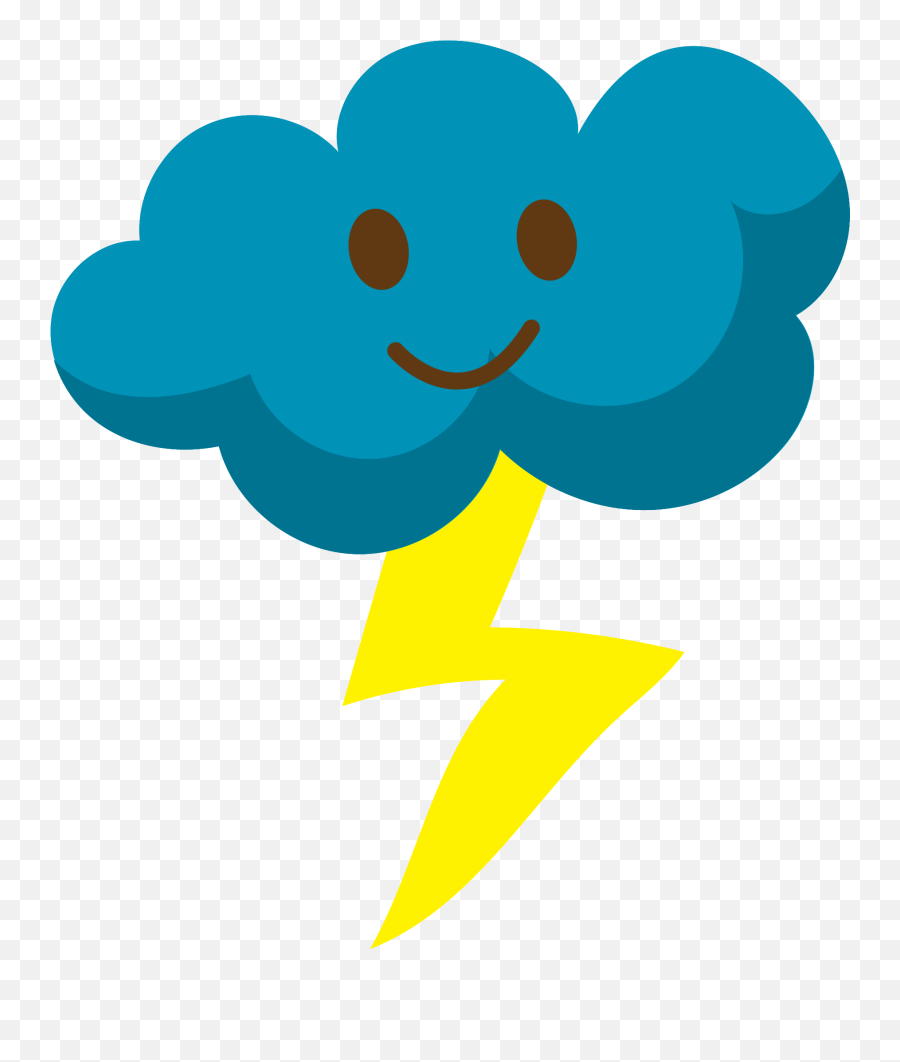 Free Lightning And Cloud Cute 1192730 Png With Transparent - Cute Cloud With Lightning Emoji,Blue Lightning Png