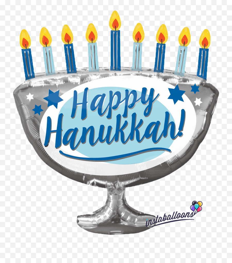Happy Hanukkah Menorah Large 29 Balloon - Happy Hanukkah Transparent Hanukkah Clipart Emoji,Menorah Clipart