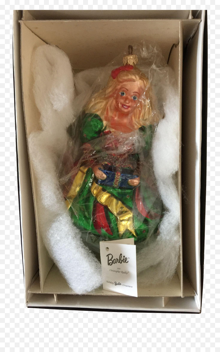 Christopher Radko 1997 Holiday Barbie Ornament With Tag And - Elf Emoji,Barbie Logo